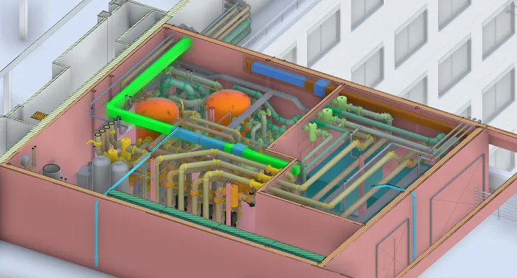 BIM-Modell — Haustechnikplanung im 3D-Modell